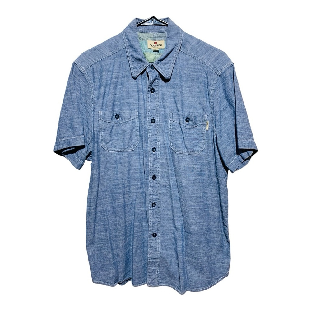 Men's Vintage Woolrich Button Down Short Sleeve Sz Large